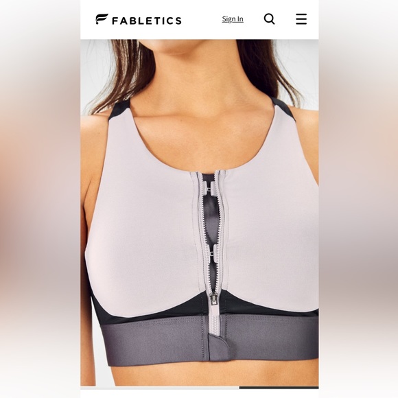 Fabletics grey no bounce front zip sports bra - Picture 15 of 15